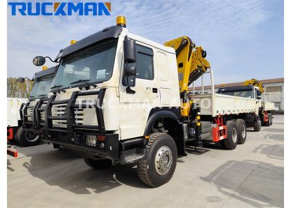 10 Wheels SINOTRUK HOWO 6x6 Truck With Crane To Djibouti 