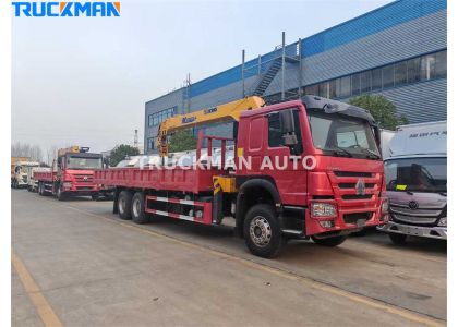 380HP SINOTRUCK HOWO 6x4 Cargo Truck With Crane To Dr Congo