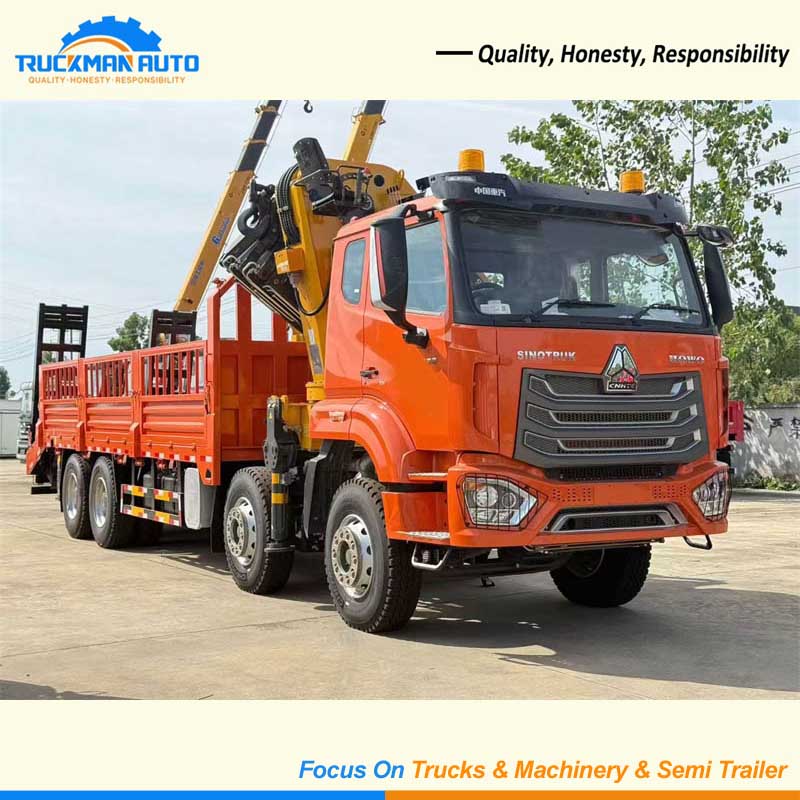 SINOTRUK HOWO NX 8x4 50 Tons Truck Mounted Crane With Ladder For Uganda